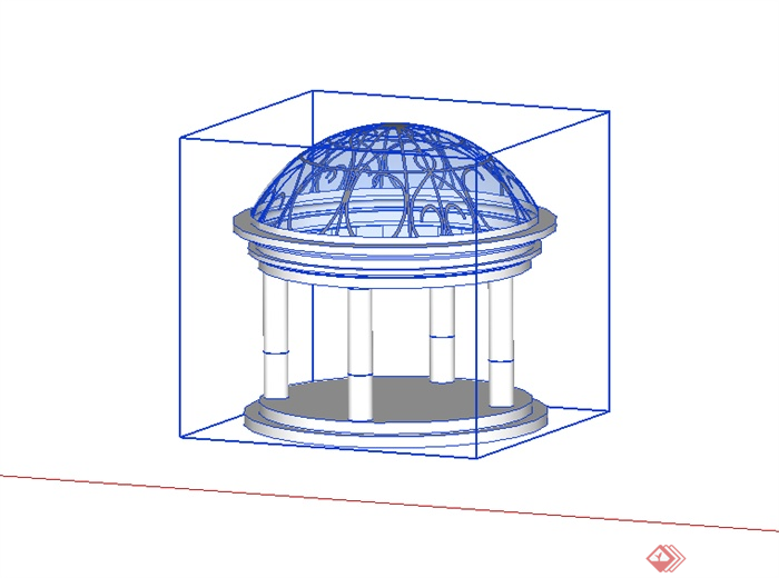 某欧式圆形景观亭设计SU模型素材5(2)