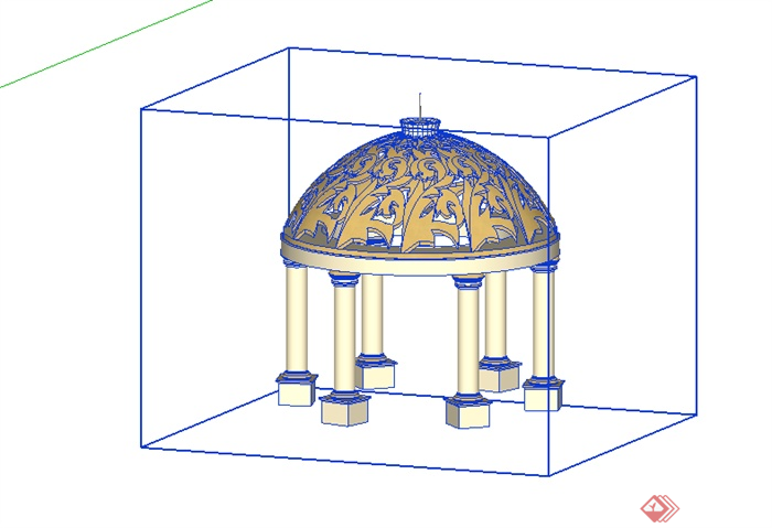 某欧式圆形景观亭设计SU模型素材8(1)