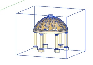 某欧式圆形景观亭设计SU(草图大师)模型素材8