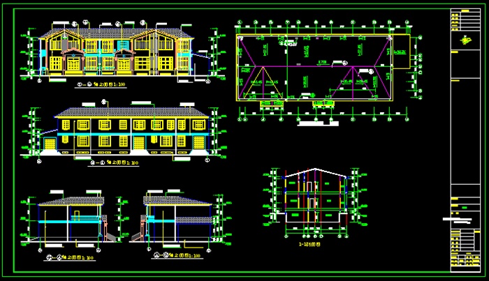 某两层别墅建筑设计施工图（dwg格式）(3)
