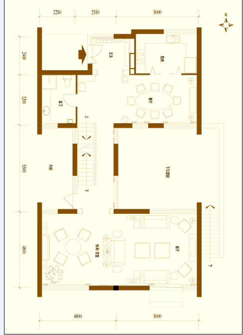 某别墅建筑户型设计方案（dwg格式、含效果图）(4)