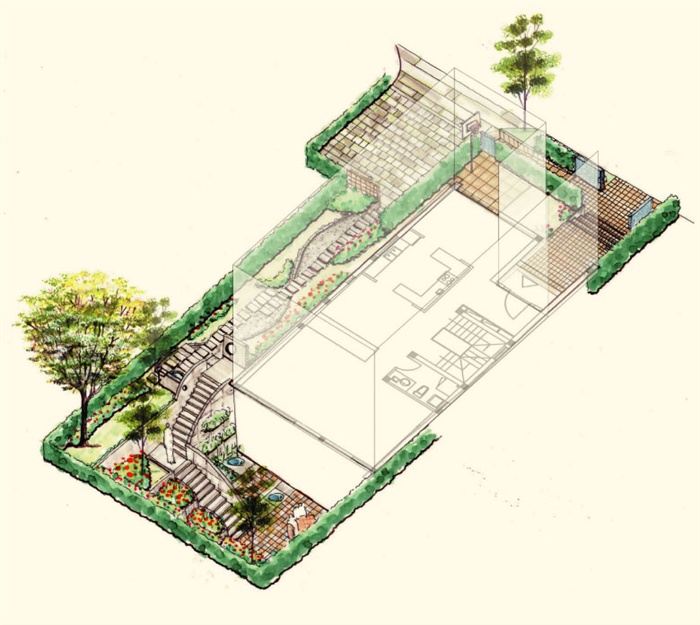 某别墅庭院建筑设计方案图纸