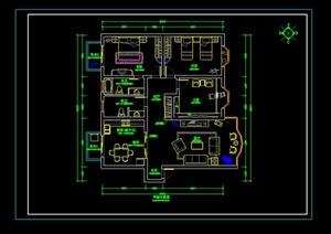 某经典住宅装修户型图施工图设计CAD