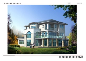 两栋别墅建筑设计方案（含CAD图、效果图、3DMAX模型）