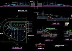 某大型喷泉景观设计施工图