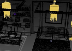 某室内设计书房整套设计3DMAX模型