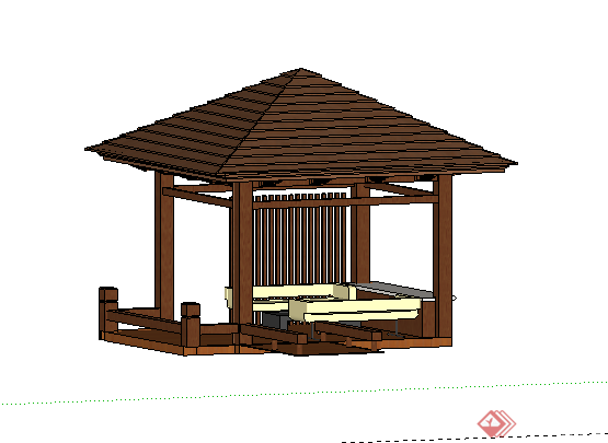 某新中式景亭设计SU模型素材3(2)