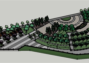 园林景观之广场景观设计方案SU(草图大师)模型