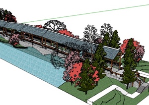 园林景观之廊架设计SU(草图大师)模型