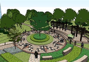 园林景观之住宅小区景观设计SU(草图大师)模型