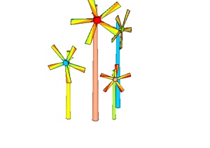 某园林景观小品风车设计SU(草图大师)模型素材