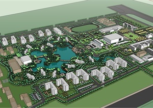 某校园整体建筑规划景观设计SU(草图大师)模型