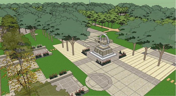 某廉政主题公园景观设计SU模型