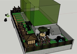 园林景观之庭院花园设计SU(草图大师)模型13