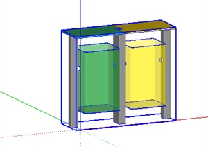 某垃圾箱垃圾桶设计SU(草图大师)模型素材