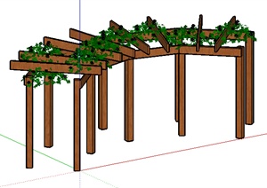 园林景观之现代花架设计SU(草图大师)模型2