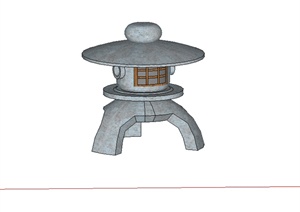 某户外灯具地灯设计SU(草图大师)模型素材6
