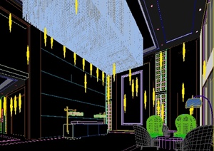 某酒店会所大堂前台室内设计3dmax模型