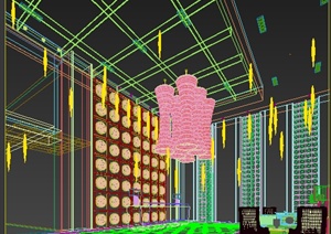 某酒店会所大堂前台接待室内设计3dmax模型