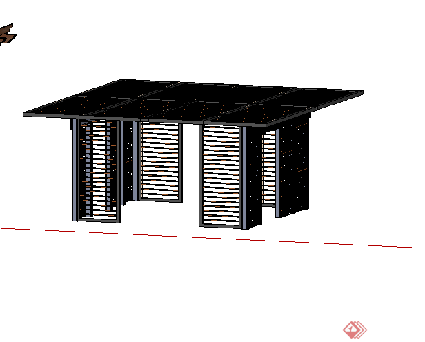某中式景亭设计SU模型素材参考(1)