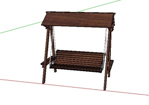某园林景观坐凳设计SU(草图大师)模型素材3