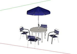 某园林景观坐凳设计SU(草图大师)模型素材4