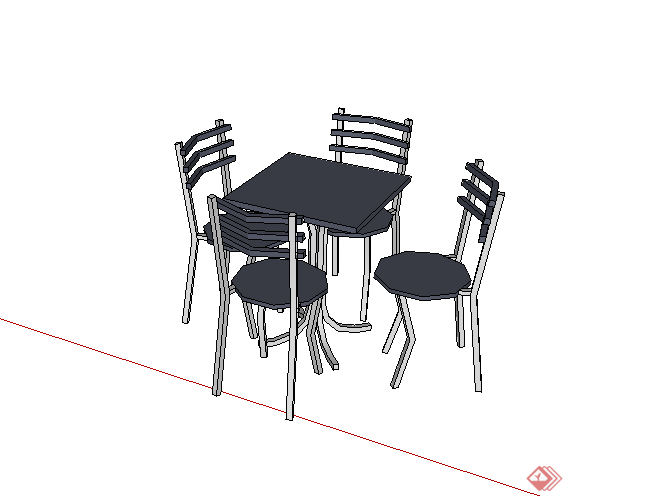 某园林景观桌凳设计SU模型素材(2)