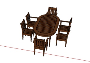 某室内桌凳设计SU(草图大师)模型素材