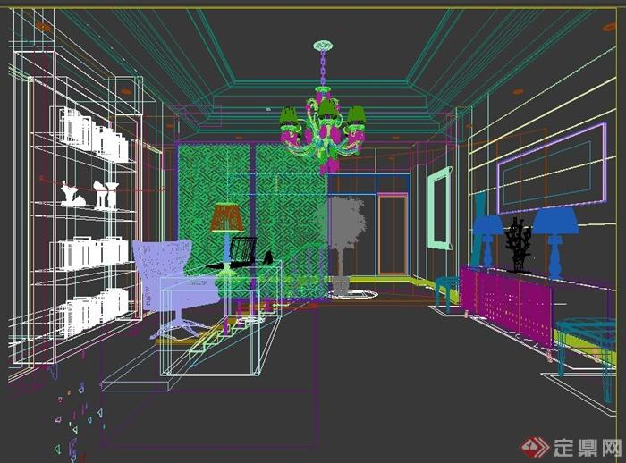 某书房整套室内装饰设计3DMAX模型(3)