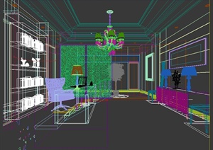 某书房整套室内装饰设计3DMAX模型
