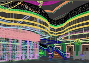 某酒店一楼大堂装饰设计3DMAX模型