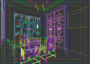 某中式书房设计整套3DMAX模型