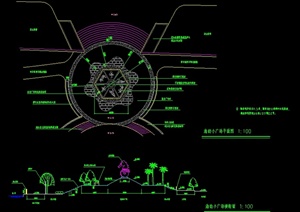 某圆形小广场景观设计图纸