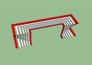 某园林景观坐凳设计SU(草图大师)模型素材21
