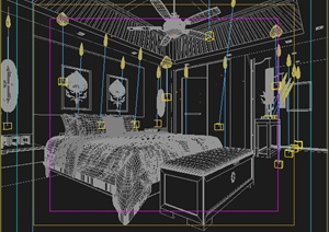 某酒店客房室内装饰设计3dmax模型