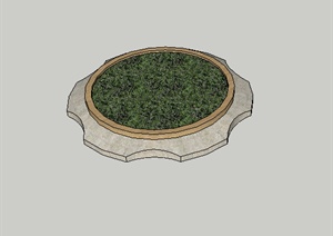 某园林景观树池设计SU(草图大师)模型素材3