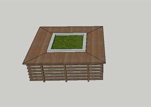 某园林景观树池设计SU(草图大师)模型素材6