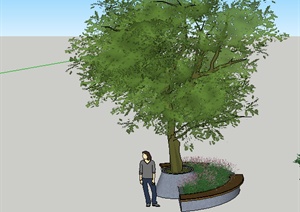某园林景观树池设计SU(草图大师)模型素材8