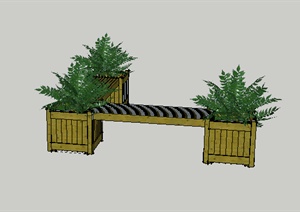 某园林景观坐凳设计SU(草图大师)模型素材25