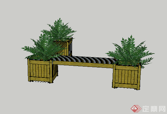 某园林景观坐凳设计SU模型素材25(1)