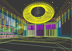 某娱乐会所一楼大堂室内装饰设计3DMAX模型