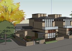 某三层小别墅建筑设计sketchup模型