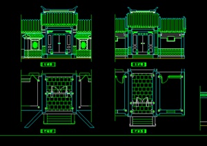 某古典中式大门门楼设计CAD图纸