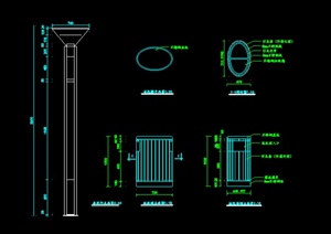 某现代景观柱施工图设计CAD图纸