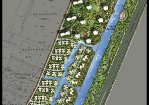 某滨水小区景观规划设计总平图psd格式