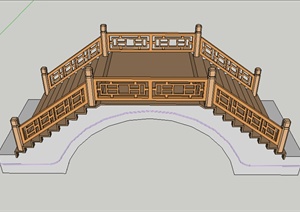 某园林景观园桥设计SU(草图大师)模型素材2