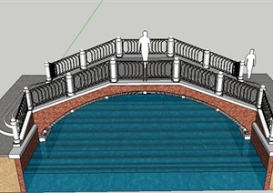某园林景观园桥设计SU(草图大师)模型素材3