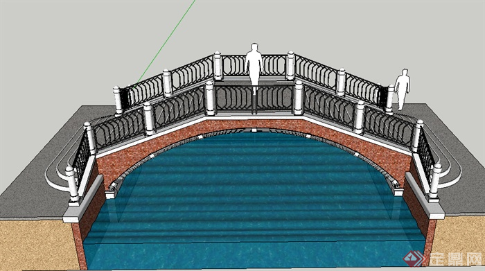某园林景观园桥设计SU模型素材3(1)