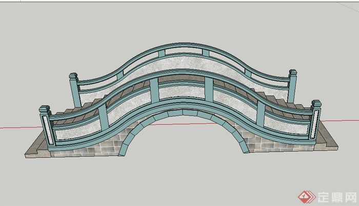 某园林景观园桥设计SU模型素材6(1)