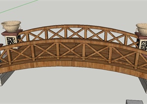 某园林景观园桥设计SU(草图大师)模型素材7